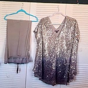 Sequin tunic top and matching pants